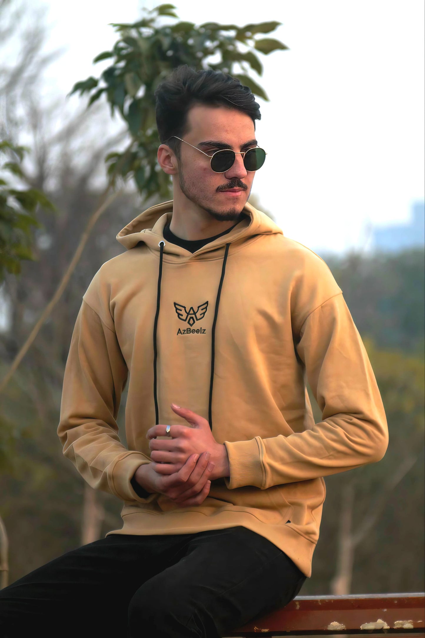 Export Quality Soft Terry Fleece Hoodie in Peach - 300 GSM